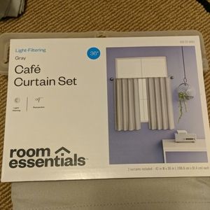 Cafe Curtains 3 sets Gray